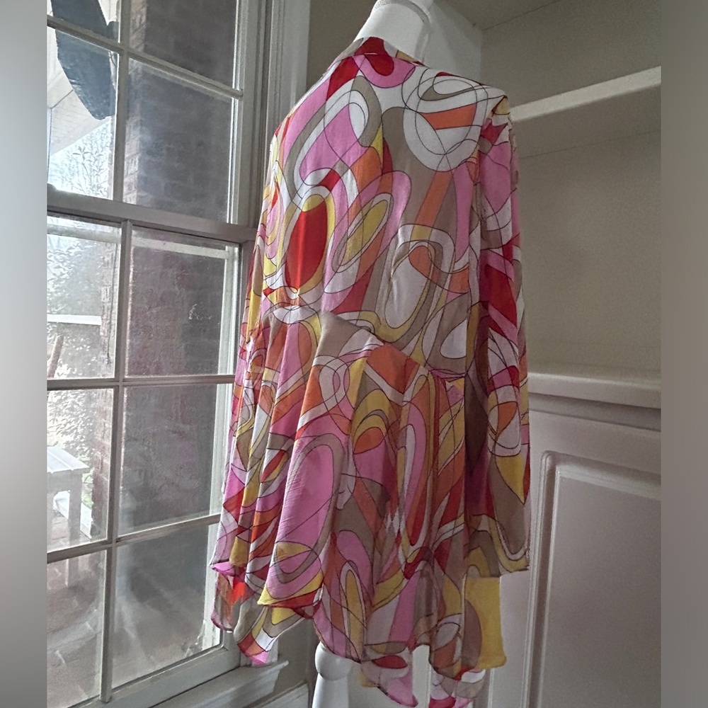 Ashley Stewart Bathingsuit Coverup Swim top Lightweight Plus Curvy Retro Sz 22 - Picture 4 of 13